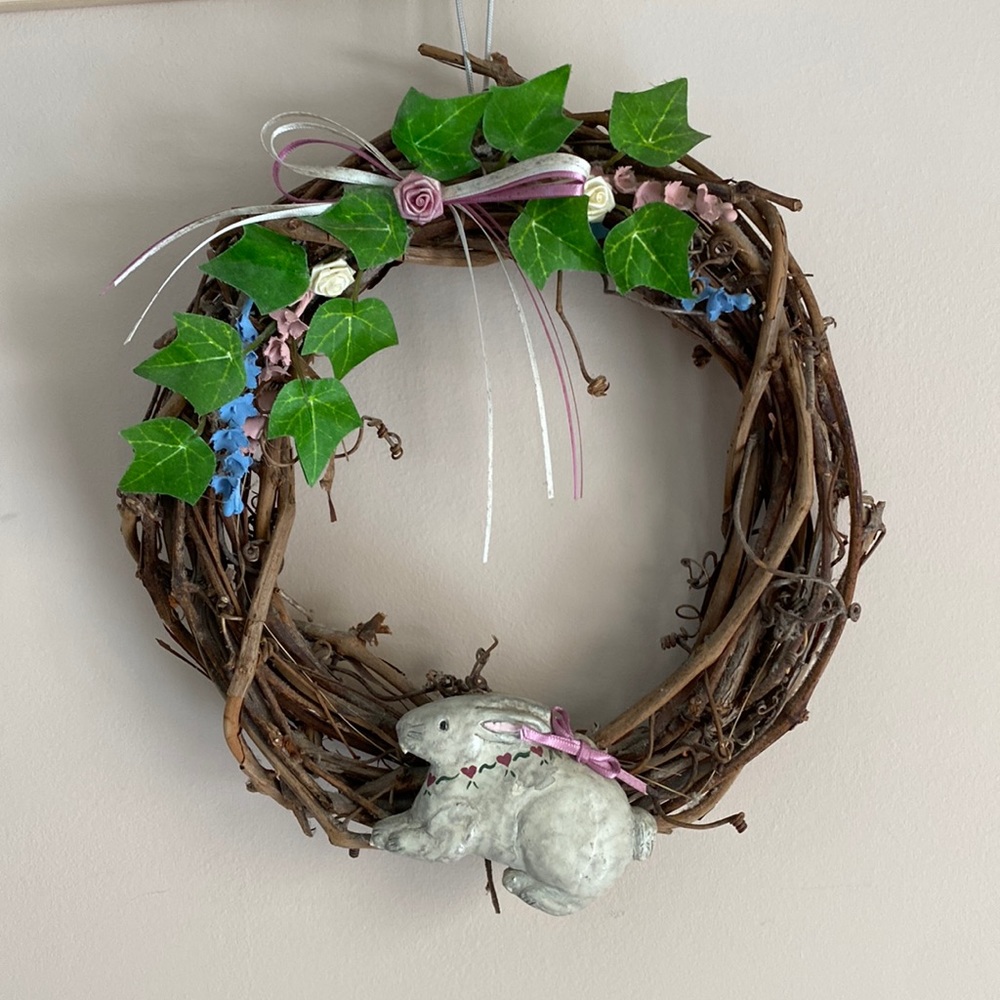 Vintage Easter rabbit wreath